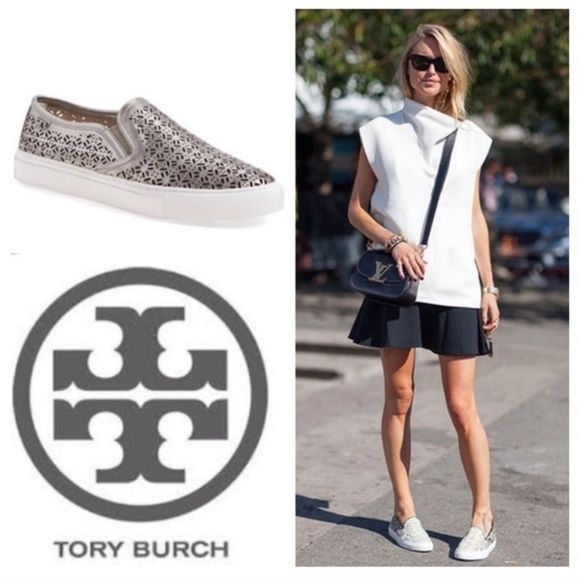 Tory Burch Shoes - Tory Burch perforated slip-on slip-on sneakers